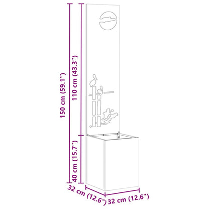 Garten Sichtschutz-Leinwand Weiß 32 x 140 cm
