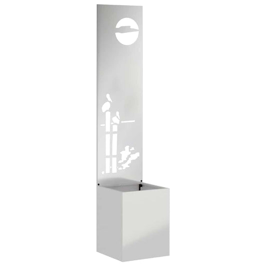 Garten Sichtschutz-Leinwand Silber 32 x 140 cm Verzinkter Stahl