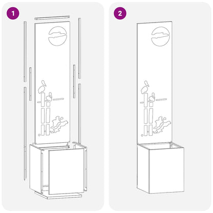 Garten Sichtschutz-Leinwand Silber 32 x 140 cm Verzinkter Stahl