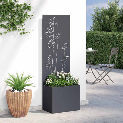 Garten Sichtschutz-Leinwand Floral Anthrazit 50 x 140 cm