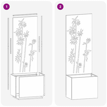 Garten Sichtschutz-Leinwand Floral Anthrazit 50 x 140 cm