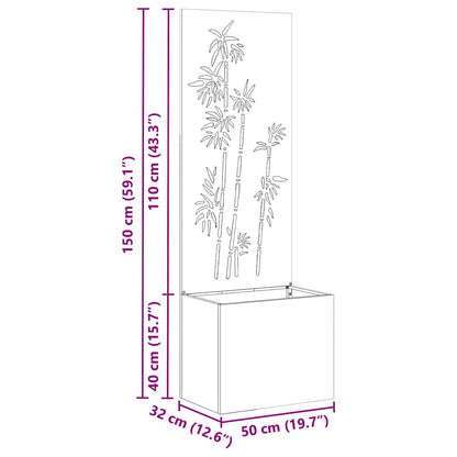 Garten Sichtschutz-Leinwand Floral Anthrazit 50 x 140 cm