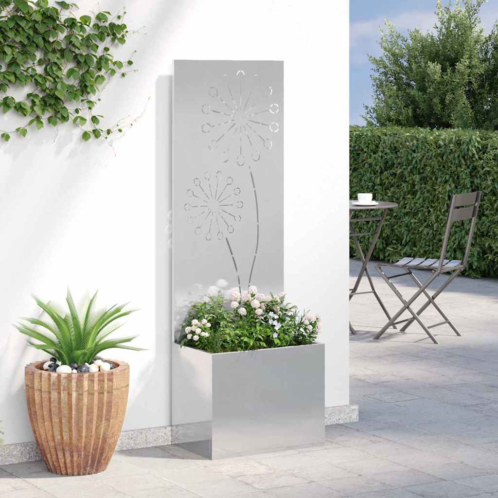 Garten Sichtschutz-Leinwand Silber 50 x 140 cm Edelstahl
