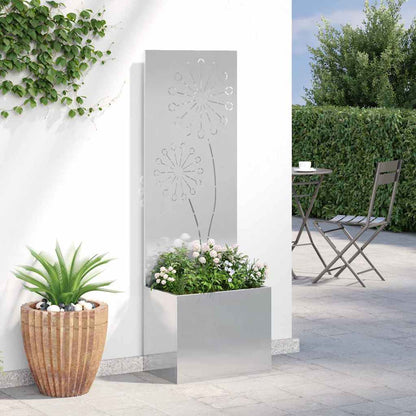 Garten Sichtschutz-Leinwand Silber 50 x 140 cm Edelstahl