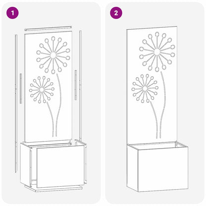 Garten Sichtschutz-Leinwand Silber 50 x 140 cm Edelstahl