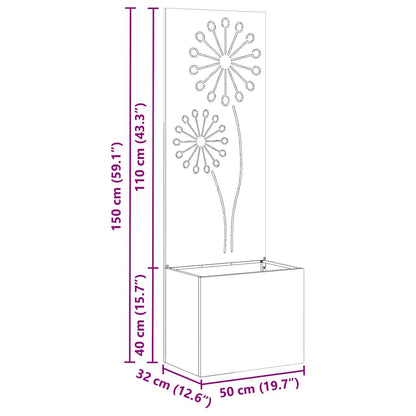 Garten Sichtschutz-Leinwand Silber 50 x 140 cm Verzinkter Stahl