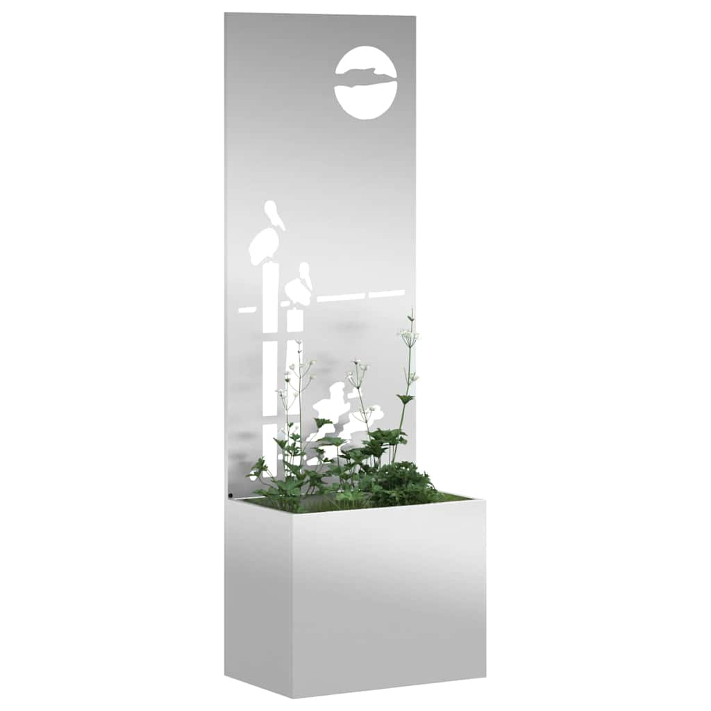 Garten Sichtschutz-Leinwand Silber 50 x 140 cm Verzinkter Stahl