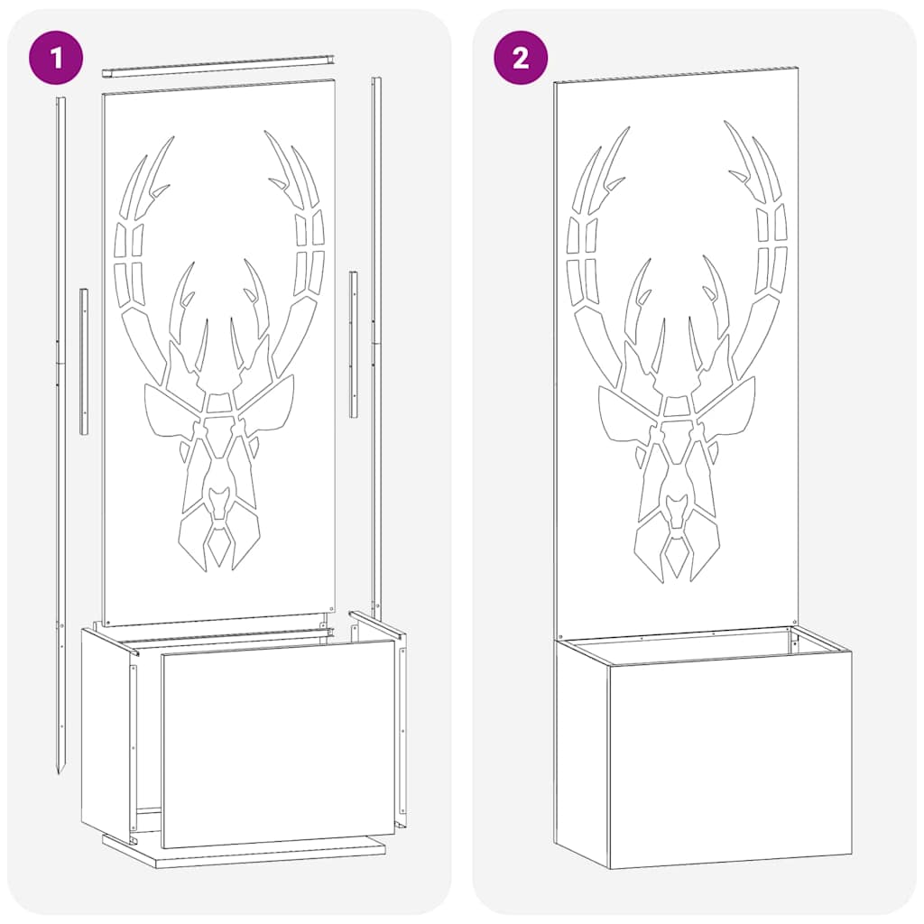 Garten Sichtschutz-Leinwand Rostig 50 x 140 cm Wetterfeststahl