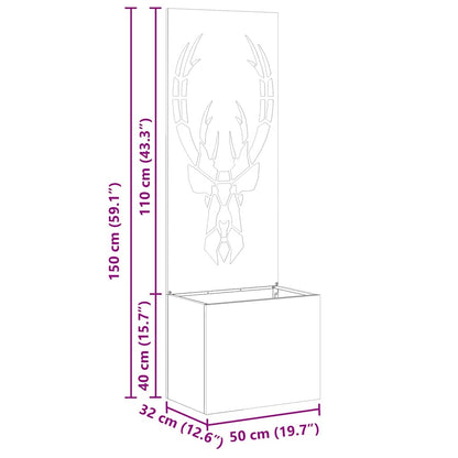 Garten Sichtschutz-Leinwand Rostig 50 x 140 cm Wetterfeststahl