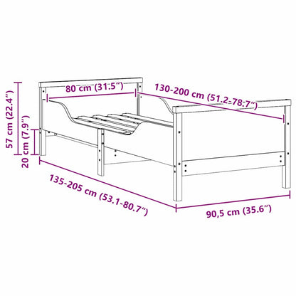 Bettrahmen mit Kopfteil Braun 80 x 200 cm Holzwerkstoff