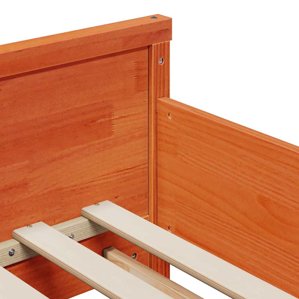 Bettrahmen mit Kopfteil Wachsbraun 80 x 200 cm Holzwerkstoff