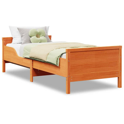 Bettrahmen mit Kopfteil Wachsbraun 80 x 200 cm Holzwerkstoff