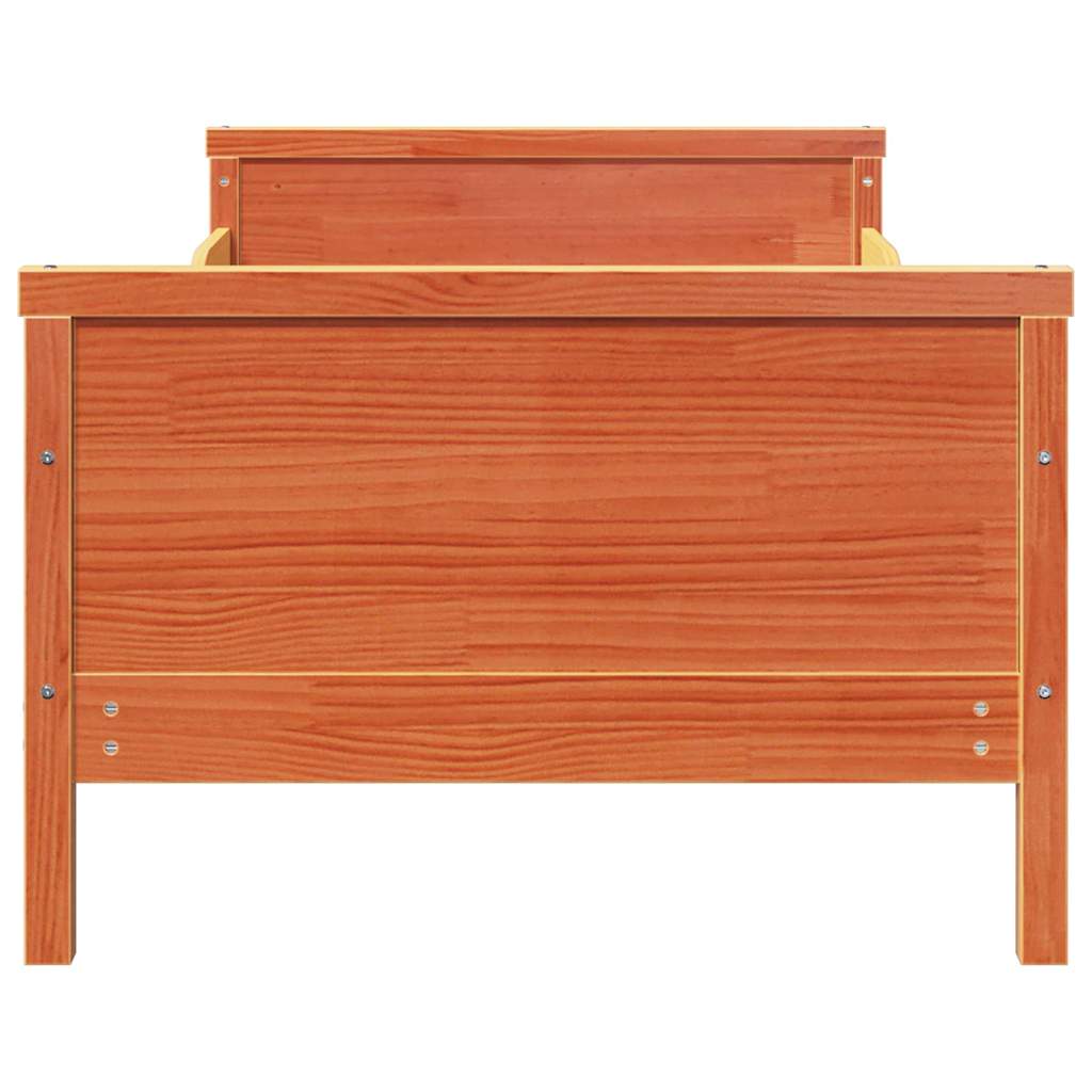 Bettrahmen mit Kopfteil Wachsbraun 80 x 200 cm Holzwerkstoff