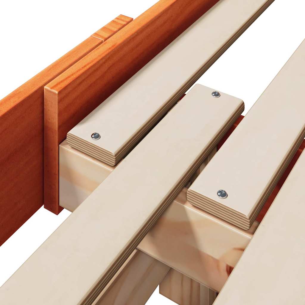 Bettrahmen mit Kopfteil Wachsbraun 80 x 200 cm Holzwerkstoff