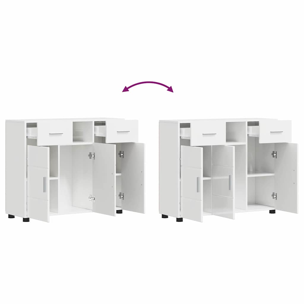 Holzschrank Hochglanz Weiß 88,5 x 30,5 x 73 cm Holzwerkstoff