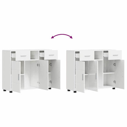 Holzschrank Hochglanz Weiß 88,5 x 30,5 x 73 cm Holzwerkstoff