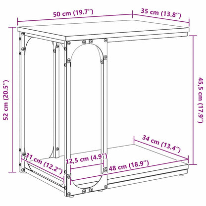 Beistelltisch Artisan-Eiche 50 x 35 x 52 cm Holzwerkstoff