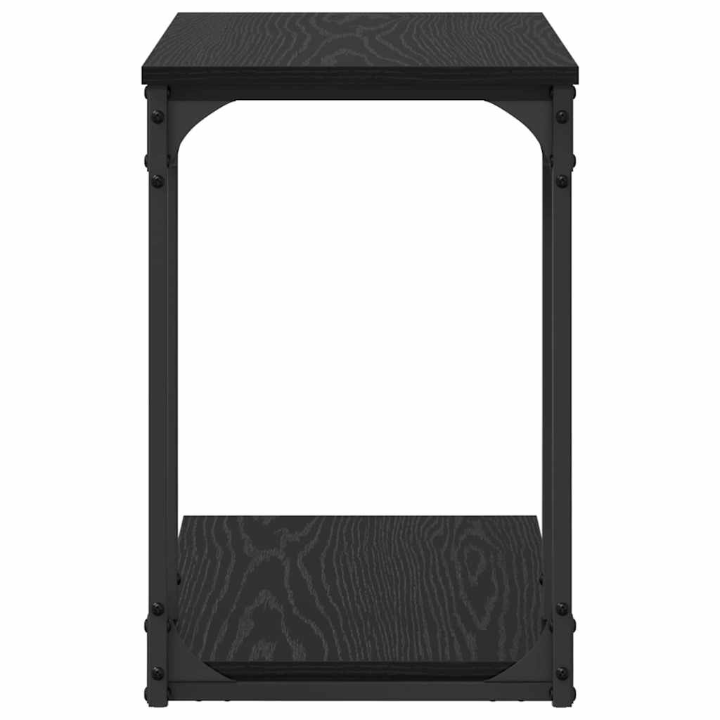 Beistelltisch mit Regal Schwarz Eichen-Optik 50 x 35 x 52 cm