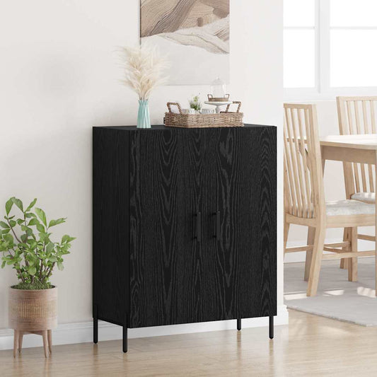 Sideboard Schwarz Eichen-Optik 69,5 x 34 x 90 cm Holzwerkstoff