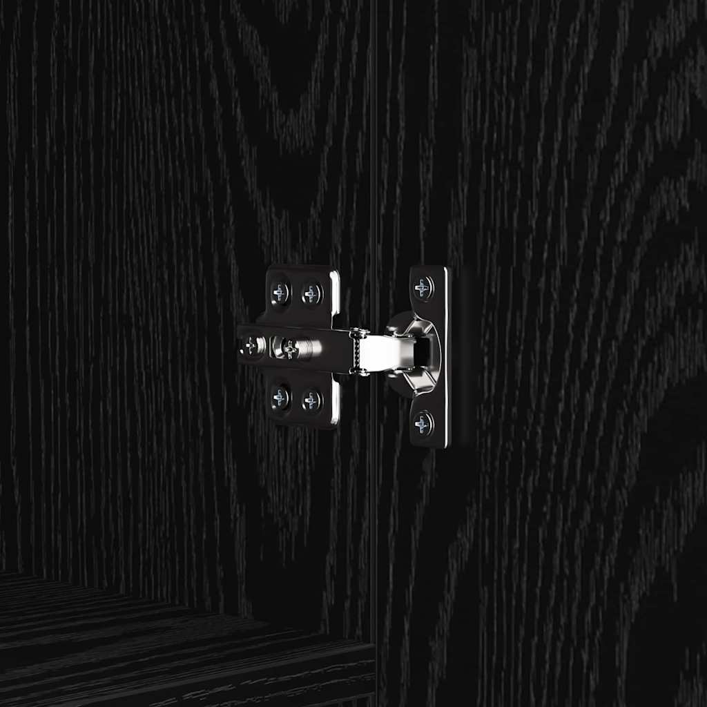 Sideboard Schwarz Eichen-Optik 69,5 x 34 x 90 cm Holzwerkstoff