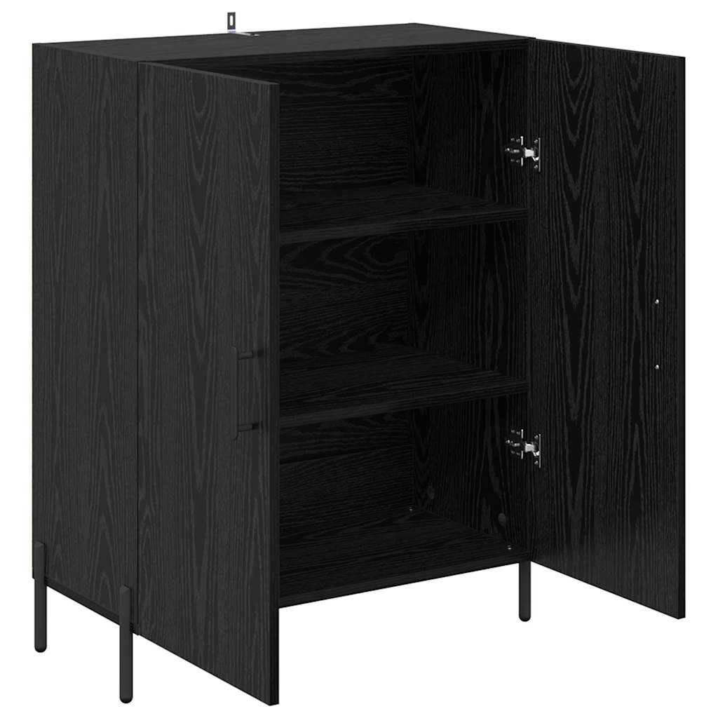 Sideboard Schwarz Eichen-Optik 69,5 x 34 x 90 cm Holzwerkstoff