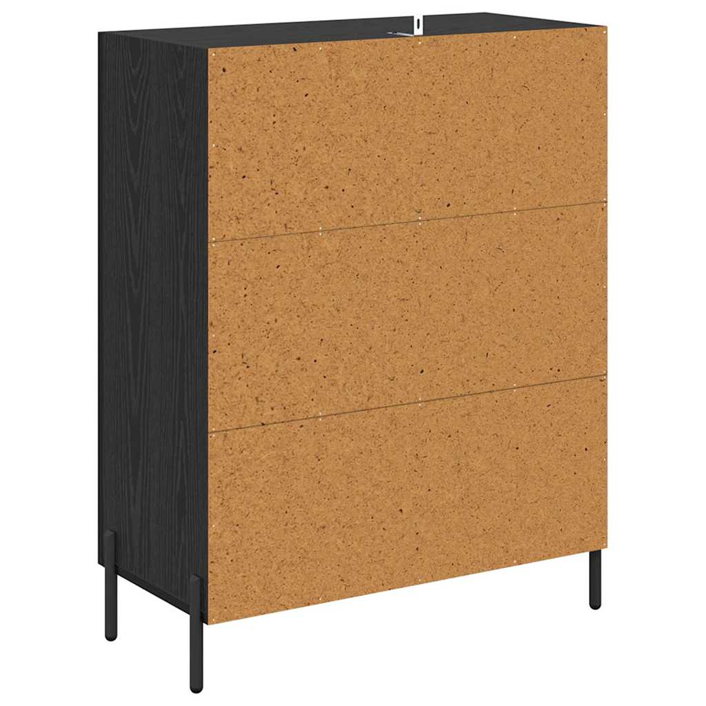 Sideboard Schwarz Eichen-Optik 69,5 x 34 x 90 cm Holzwerkstoff