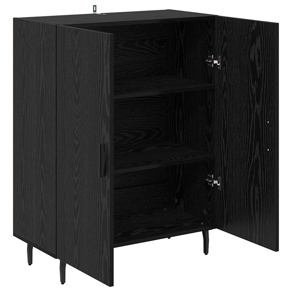Sideboard Schwarz Eichen-Optik 69,5 x 34 x 90 cm Holzwerkstoff