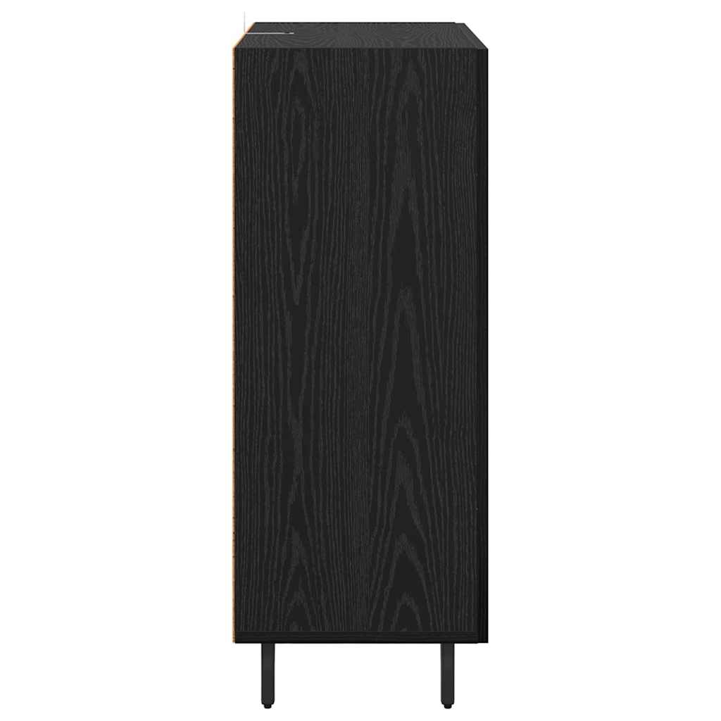 Sideboard Schwarz Eichen-Optik 69,5 x 34 x 90 cm Holzwerkstoff