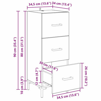 Sideboard Altholz 34,5 x 34 x 90 cm Holzwerkstoff