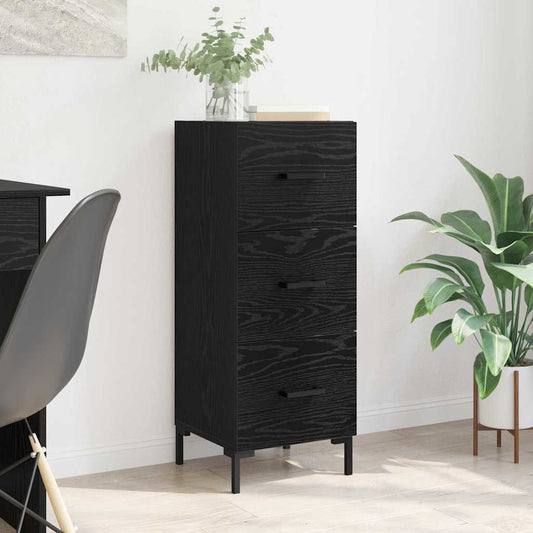 Sideboard Schwarz Eichen-Optik 34,5 x 34 x 90 cm Holzwerkstoff