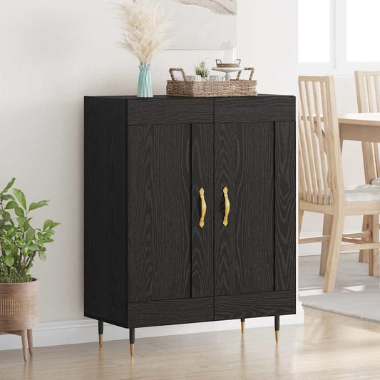 Sideboard Schwarz Eichen-Optik 69,5 x 34 x 90 cm Holzwerkstoff