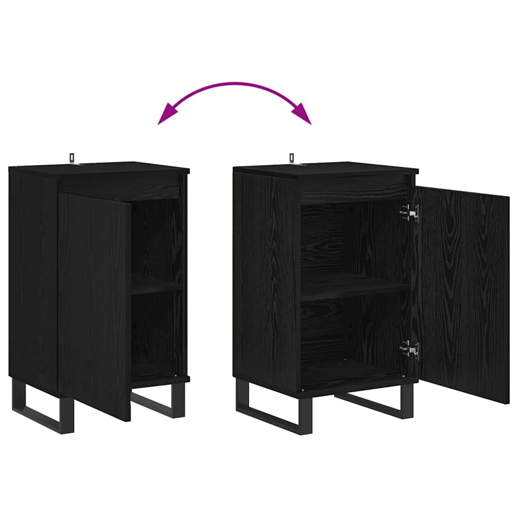 Sideboard Schwarz Eichen-Optik 40 x 35 x 70 cm Holzwerkstoff