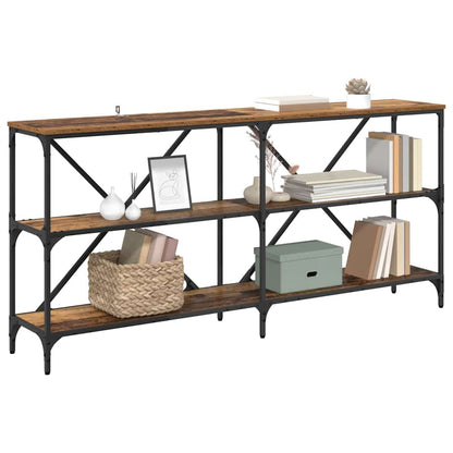 Konsolentisch mit Regal Altholz 160 x 30 x 75 cm Holzwerkstoff