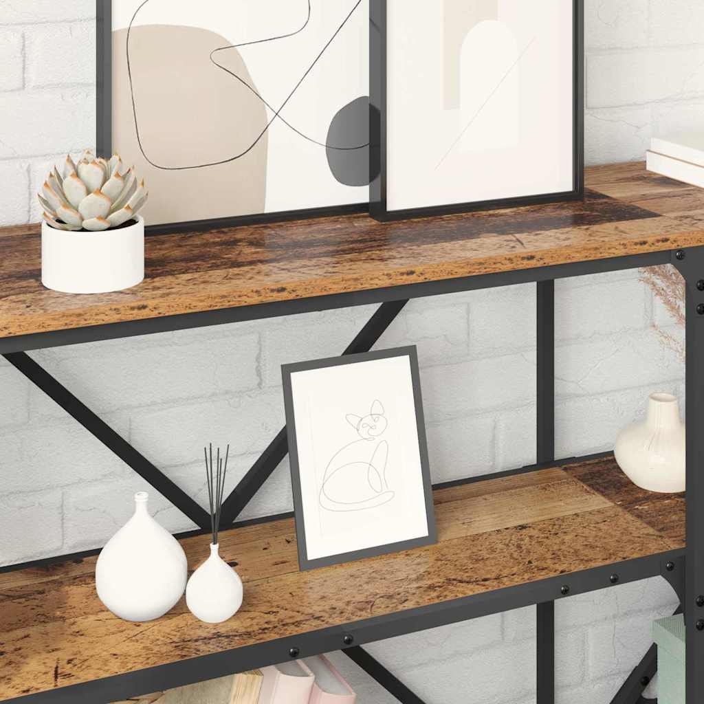 Konsolentisch mit Regal Altholz 160 x 30 x 75 cm Holzwerkstoff