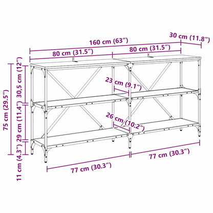 Konsolentisch Artisan-Eiche 160 x 30 x 75 cm Holzwerkstoff