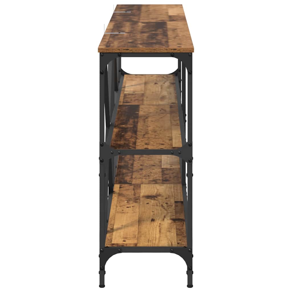 Konsolentisch mit Regal Altholz 180 x 30 x 75 cm Holzwerkstoff