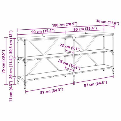 Konsolentisch Artisan-Eiche 180 x 30 x 75 cm Holzwerkstoff