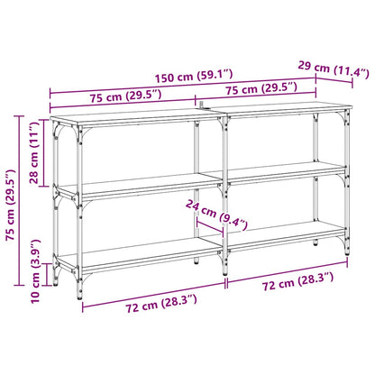 Konsolentisch Altholz 150 x 29 x 75 cm Sperrholz und Metall