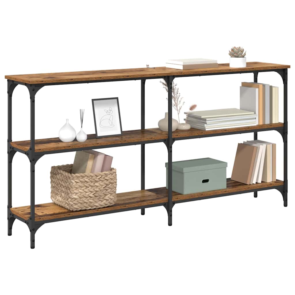 Konsolentisch Altholz 150 x 29 x 75 cm Sperrholz und Metall