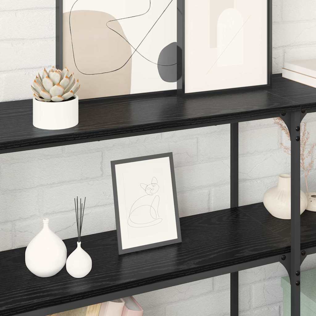 Konsolentisch Schwarz Eichen-Optik 150 x 29 x 75 cm