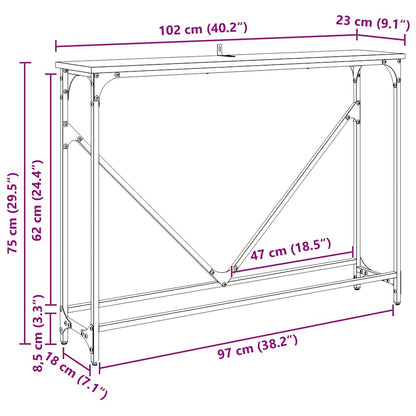 Konsolentisch Altholz 102 x 23 x 75 cm Holzwerkstoff