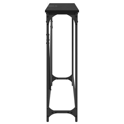 Konsolentisch Schwarz Eichen-Optik 102 x 23 x 75 cm