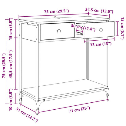 Konsolentisch Artisan-Eiche 75 x 34,5 x 75 cm Holzwerkstoff