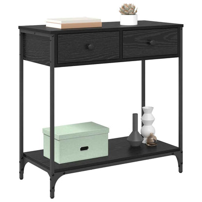 Konsolentisch Schwarz Eichen-Optik 75 x 34,5 x 75 cm