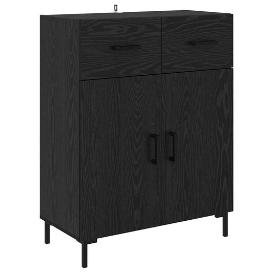 Sideboard Schwarz Eichen-Optik 69,5 x 34 x 90 cm Holzwerkstoff