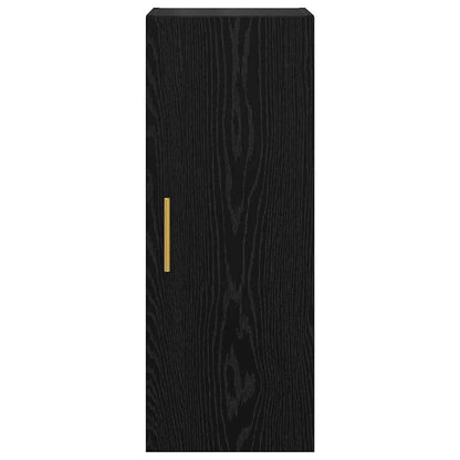 Wandschrank Schwarz Eichen-Optik 34,5 x 34 x 90 cm
