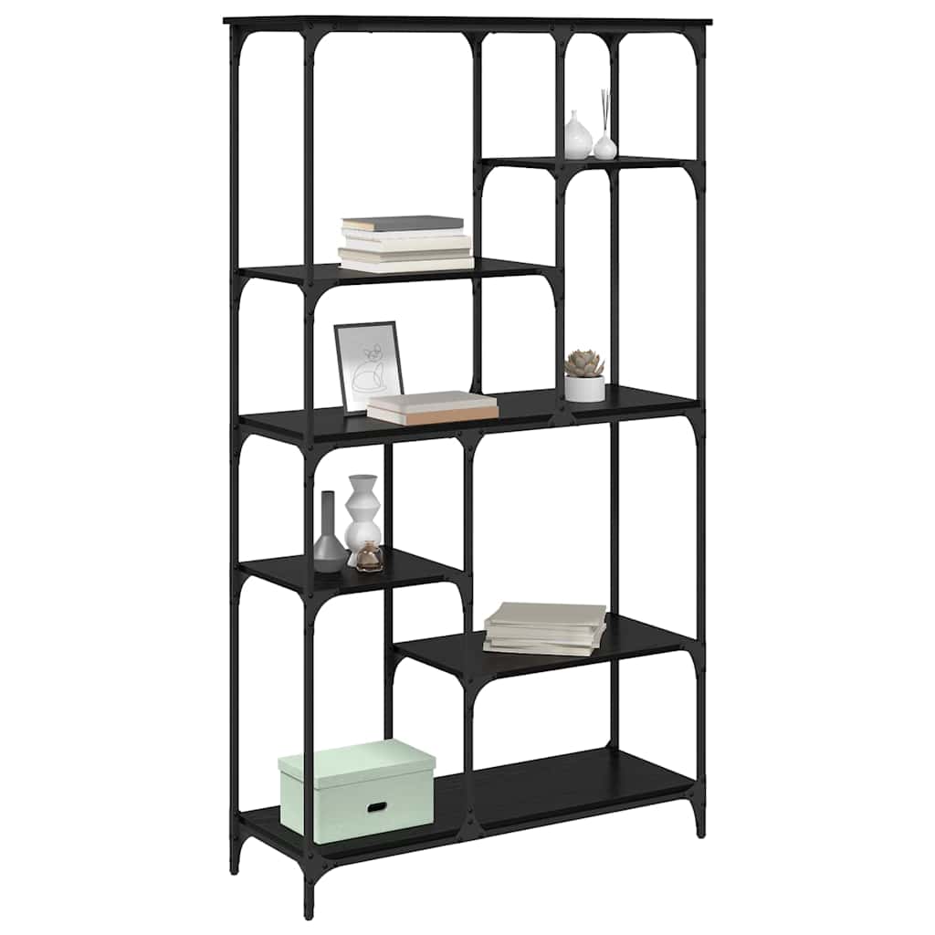 Bücherregal Schwarz Eichen-Optik 99 x 35,5 x 176 cm