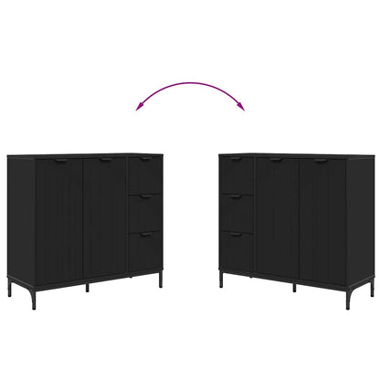 Sideboard Schwarz 89,5 x 33 x 82 cm Holzwerkstoff