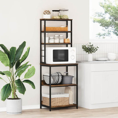 Küchenregal Geräucherte Eiche 60 x 40 x 168 cm Holzwerkstoff