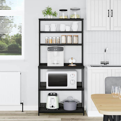 Küchenregal Schwarz Eichen-Optik 80 x 40 x 168 cm Holzwerkstoff